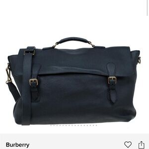 Burberry Prorsum Dark Green Leather Messenger Bag